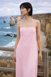 Coastal Drift – Pink Cotton Silk Summer Dress