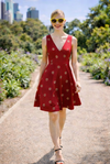Crimson Petal – Red Floral Summer Dress