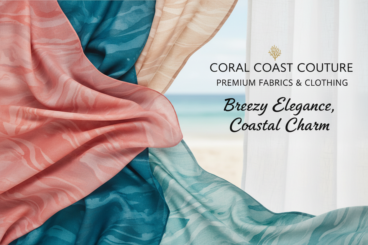 Fabric Cloths Store Name Coral Coast Couture create Banner image